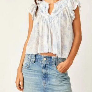 Free People FP One Printed Padma Top Flutter New M